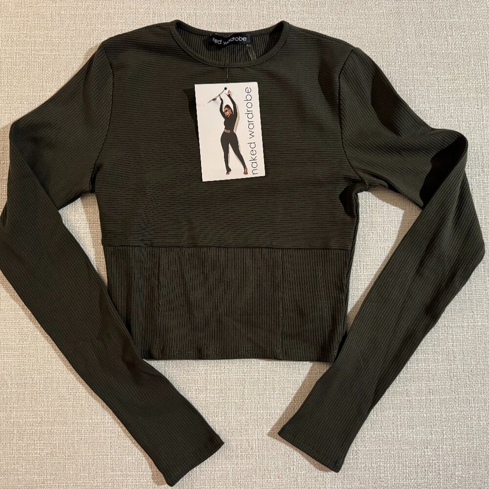 Naked Wardrobe cropped long sleeve top